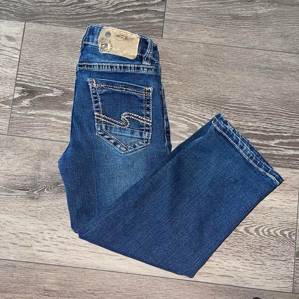 Silver Jeans Co Garret Kids Medium Wash Straight Leg Denim Garret1122 Size 4 - Picture 6 of 6